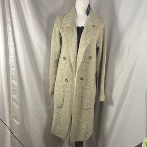 Lulu’s Women's Cream Double-Breasted Coat/Sweater NWT